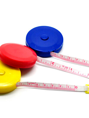 B19421 สายวัด ขนาด 60 นิ้ว/150ซม. มีปุ่มกดเก็บสาย คละสี แพ็ค 3 ชิ้น แต่ละล็อตสีอาจไม่เหมือนกัน