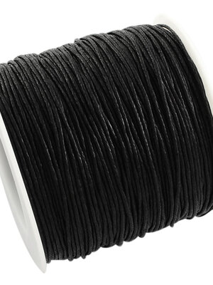เชือกคอตตอนแว็กซ์ สีดำ ขนาด 1 มม. 1 ม้วนยาว 74 เมตร