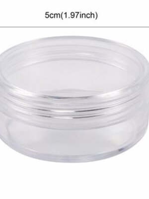 ตลับพลาสติก กลม ฝาเกลียว ขนาด 5cm สูง 2cm ความจุ 10ml แพ็ค 10 ชิ้น