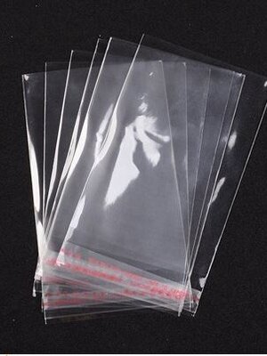 ถุงพลาสติกใส OPP(ถุงแก้ว) ฝากาว ขนาด 8x14 ซม. (ส่วนใช้งาน 8x12 ซม.) หนา 0.035 มม