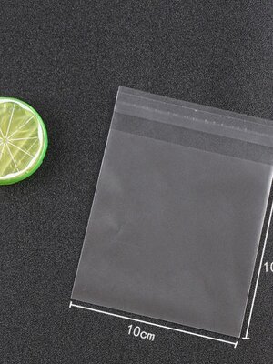ถุงพลาสติก OPP ขาวขุ่น ฝากาว สำหรับใส่ขนมหรือคุกกี้ ขนาด 10x13 ซม. (ส่วนใช้งาน 10x10 ซม.) แพ็ค 95~100 ใบ