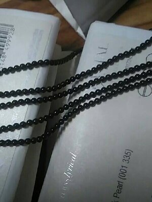 ลูกปัดมุกคริสตัลสวารอฟสกี้แท้ 5810 สีดำลึกลับ ขนาด 3 มม. 1 เส้น 200 เม็ด