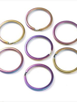 ห่วงกุญแจสแตนเลส 304 ชุบสี vacuum ขนาด 20x2mm คละสี 100 ชิ้น พรีออเดอร์