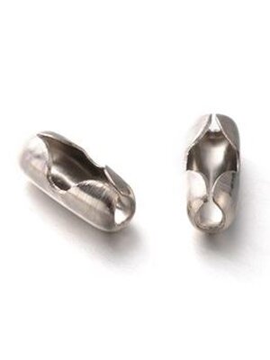 200 ชิ้น ตัวล็อค/ข้อต่อ โซ่ไข่ปลา เหล็ก ขนาด 10x4mm สำหรับโซ่ไข่ปลา 3.2 มม.Iron Ball Chain Connectors, Platinum Size: about 4mm wide, 10mm long, 4mm thick, fit for 3.2mm ball chain