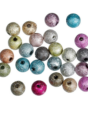 ลูกปัดอะครีลิค stardust 6mm คละสี แพ็ค 500 เม็ด