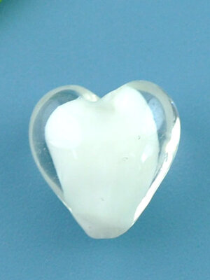 ลูกปัดแก้ว lampwork รูปหัวใจ 12x12mm แพ็ค 10 เม็ด