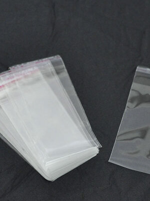 ถุงพลาสติกใส OPP(ถุงแก้ว) ฝากาว ขนาด 4x10 ซม. (ส่วนใช้งาน 4x8 ซม.)
