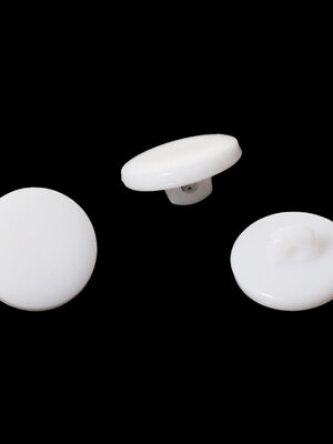 กระดุมพลาสติกเย็บด้านหลังสีขาว เม็ดกลม ขนาด 12.5 มม. แพ็ค 200 เม็ด