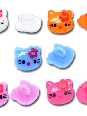 กระดุมอะครีลิค Hello Kitty 14x13mm 30 เม็ด คละสี