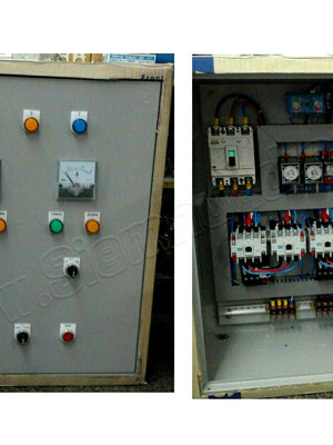 ตู้คอนโทรล ตู้ควบคุมไฟ สลับการทำงานโดยทามเมอร์รีเลย์ ใฃ้ควบคู่กับอุปกรณ์ของลูกค้า (งานตามแบบสเปคลูกค้า) (อุปกรณ์ WALL MOUNTING CABINET (KJL), PANEL METER, Control Switch, CT, Fuse, PHASE PROTECTOR (WIP), CIRCUIT BREAKER, MAGNETIC CONTACTOR (MITSUBISHI)