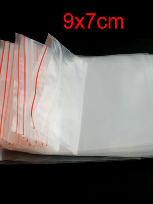 ถุงซิปล็อค พลาสติก ขนาด 7x10 ซม. (ส่วนใช้งาน 7x9 ซม.) แพ็ค 100 ใบ