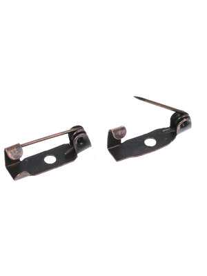 เข็มกลัดเหล็ก สีทองแดงแอนธีก แป้นบาร์ด้านหลัง ขนาด 15x4mm แพ็ค 100 อัน Iron Based Alloy Safety Pin Brooches Findings Antique Copper 15mm( 5/8") x 4mm( 1/8"), 100 PCs