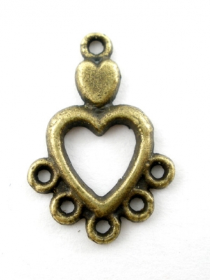 ตัวต่อ connector ทองแดงรูปหัวใจ 13x19mm 10 อัน