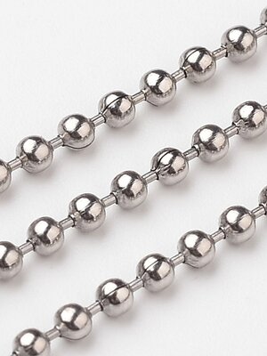 โซ่ไข่ปลาสแตนเลส 304 สีเงิน เม็ดขนาดประมาณ 5 มม. ยาว 1 เมตร