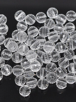 ลูกปัดอะครีลิคกลม คริสตัลสไตล์ ขนาด 8mm แพ็ค 300 เม็ด สีขาวใส