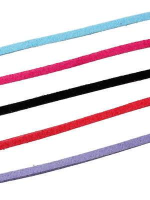 เชือกชามุดกำมะหยี่ ขนาด 3มม. เส้นละ 1 เมตร คละสี 20 เส้น