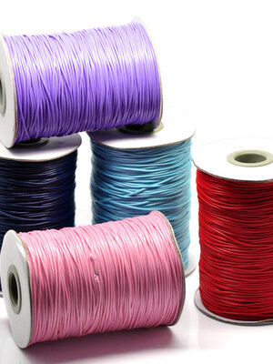 เชือกเทียนคอตตอน 1 มม. สำหรับทำสร้อยคอ ยาว 5 เมตร มี 5 สี เลือกสีก่อนค่ะ