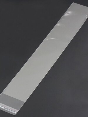 200 ใบ ถุงพลาสติกใส OPP(ถุงแก้ว) ฝากาว ขนาดพอดีใส่ตะเกียบ ขนาด 4.4x30.5 ซม. (ส่วนใช้งาน 4.4x27.3 ซม.) หนา 0.035 มม.