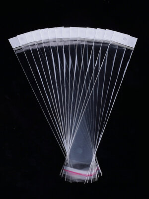 ถุงพลาสติกใส หัวมุกรูแขวน ขนาด 4x27 ซม. (ส่วนใช้งาน 4x21.5) หนา 0.045mm