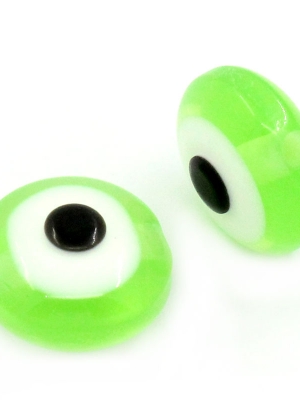 ลูกปัดเรซิ่นรูปตา Evil Eye 8mmx5mm 50 เม็ด สีเขียว