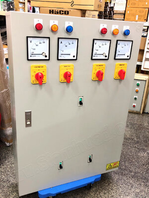 ตู้ไฟเมนเบรกเกอร์150A และเบรกเกอร์จ่ายไฟฟ้าย่อย อุปกรณ์เบรกเกอร์ MITSUBISHI, WALL MOUNTING CABINET (KJL), SELECTOR SWITCHES (QUBIX), PANEL METER (QUBIX) (T&B), LED Pilot Lamp (PNC), CT (T&B), Miniature Circuit Breaker