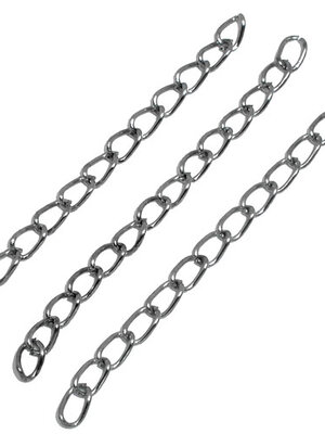 โซ่ต่อความยาว/โซ่ปรับระดับสร้อย เหล็ก สีเงิน ขนาด 50x3mm จำนวน 100 เส้น