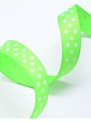 ริบบิ้นผ้ากรอสเกรนลายจุด หน้ากว้าง 10 มม. 1 ม้วนยาว 50 หลา แพ็ค 5 ม้วน