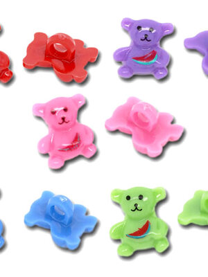 กระดุมอะครีลิค Teddy Bear 16x14mm 30 เม็ด คละสี