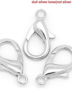 ตะขอก้ามปู โลหะอัลลอยด์ สีเงิน ขนาด 21x12 มม. แพ็ค 10 ชิ้น