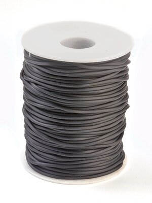 เชือก PCV ยางสังเคราะห์ เส้นตันไม่มีรู สีดำ ขนาด 2 มม. 1 ม้วน ยาว 50 เมตร