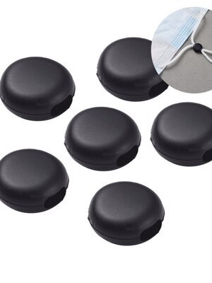 ตัวปรับสาย ทำจากพลาสติก แบบกลม ขนาด 10 มม. รู 4 มม. และ 2 มิล แพ็ค 50 ชิ้น สีดำ