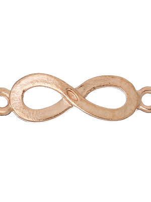 ตัวเชื่อม/ข้อต่อซิ้งค์อัลลอยด์สัญลักษณ์ infinity สีโรสโกลด์ ขนาด 28x8mm แพ็ค 10 ชิ้น
