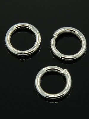 ห่วงวงแหวน Jump Ring เปิดได้ อัลลอยด์สีเงินขนาด 8x1mm, วงใน 6mm แพ็ค 5000 ชิ้น