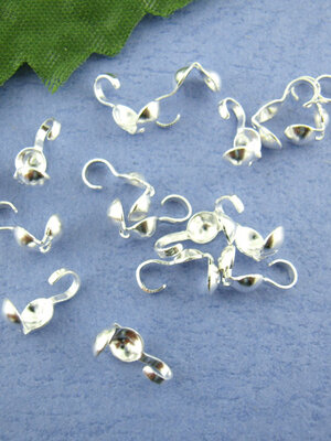 ฺBead Tips Knot Cover ตัวปิดปม ขนาด 9x3 มม. รู 1.5 มม. สีเงิน Silver แพ็ค 500 ชิ้น