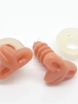 จมูกก้านเสียบสีชมพูอมส้มขนาด 17mmx13mm(5/8"x4/8") 12mmx4mm(4/8"x 1/8") บรรจุ 10 คู่