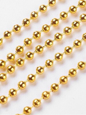 โซ่ไข่ปลาสีทอง เหล็ก ขนาด 2 มม.