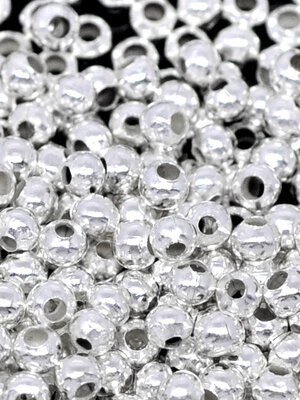 ลูกปัดเม็ดเล็ก seed bead ตัวคั่นลูกปัดเม็ดเล็ก 2.4 มม.อัลลอยด์ชุบเงิน แพ็ค 2000 เม็ด