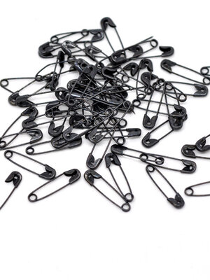 เข็มกลัดจิ๋ว เหล็กสีดำ ขนาด 19-20x5 มม.