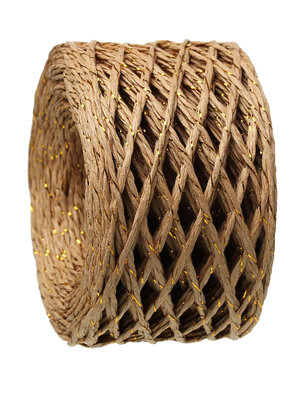 เชือกกระดาษสีน้ำตาล สำหรับทำเครื่องประดับ ขนาด 2.0มม. 1ม้วนประมาณ 68เมตร