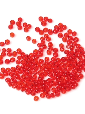 Seed beads ลูกปัดแก้วเม็ดเล็ก 10/0 ขนาด 2x2mm สีแดงหนัก 450 กรัม (ประมาณ 30000 เม็ด)