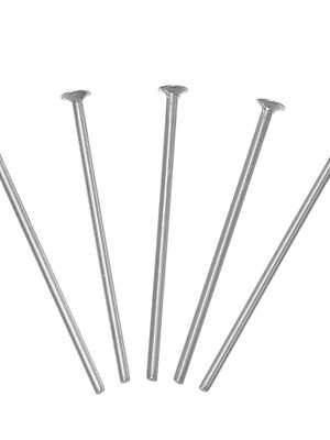 เฮดพินหัวตะปู สแตนเลส 304 สีเงินขนาด 20mm หมุด 0.7mm แพ็ค 100 ชิ้น