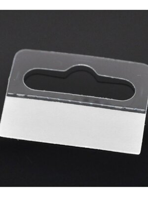 Hang Tabs หูแขวนสินค้า ป้ายแขวนสินค้าพลาสติกมีแถบกาว 4.1cm x 3.2cm 100 ชิ้น