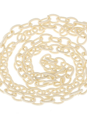 โซ่ไนล่อนวงรีเปิดได้ร้อยเป็นโซ่ สีขาว ขนาดห่วง 13mm x 8mm ยาว 50 ซม.