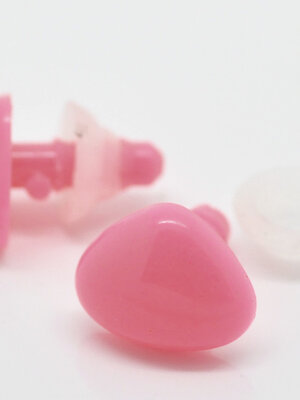 จมูกพลาสติกก้านเสียบสีชมพูขนาด 17mmx15mm พร้อมแป้นล็อค บรรจุ 100 เซต