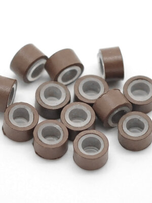 วงแหวนซิลิโคนสีน้ำตาลสำหรับคั่นหรือเชื่อมต่อลูกปัด ขนาด 5x3mm. ยาว 500 ชิ้น