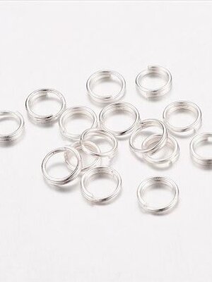 ห่วงกุญแจ วงแหวนเกลียวสองชั้น เนื้อทองแดง นิกเกิ้ลฟรี สีเงิน ขนาด 5x1.2mm รอบใน 3.8 มม จำนวน 5000 อัน พรีออเดอร์