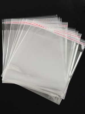ถุงพลาสติกใส OPP(ถุงแก้ว) ฝากาว ขนาด 12x14 ซม. (ส่วนใช้งาน 12x10.5 ซม.) หนา 0.035 มม.