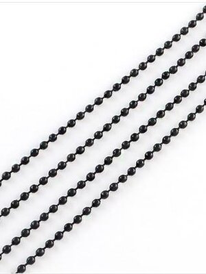 โซ่ไข่ปลา เหล็กสีดำ นิกเกิ้ลฟรี ไข่ปลาเม็ดกลมขนาด 2.4 มม. ม้วน 100 เมตร