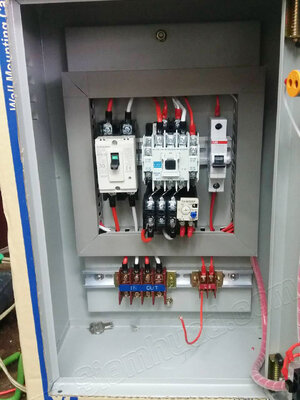 ตู้คอนโทรล MAN-OFF-AUTO (อุปกรณ์ WALL MOUNTING CABINET (KJL) LED Pilot Lamp (PNC), Control Switch (TEND), MOLD CASE CIRCUIT BREAKER (MITSUBISHI), Miniature Circuit Breaker (ABB), MAGNETIC CONTACTOR (MITSUBISHI)