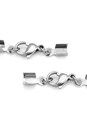 เซตตัวหนีบบานพับปิดปลายเชือก พร้อมก้ามปู สแตนเลส 304 ขนาด 34mm (ก้ามปู 10 mm) จำนวน 10 เซต